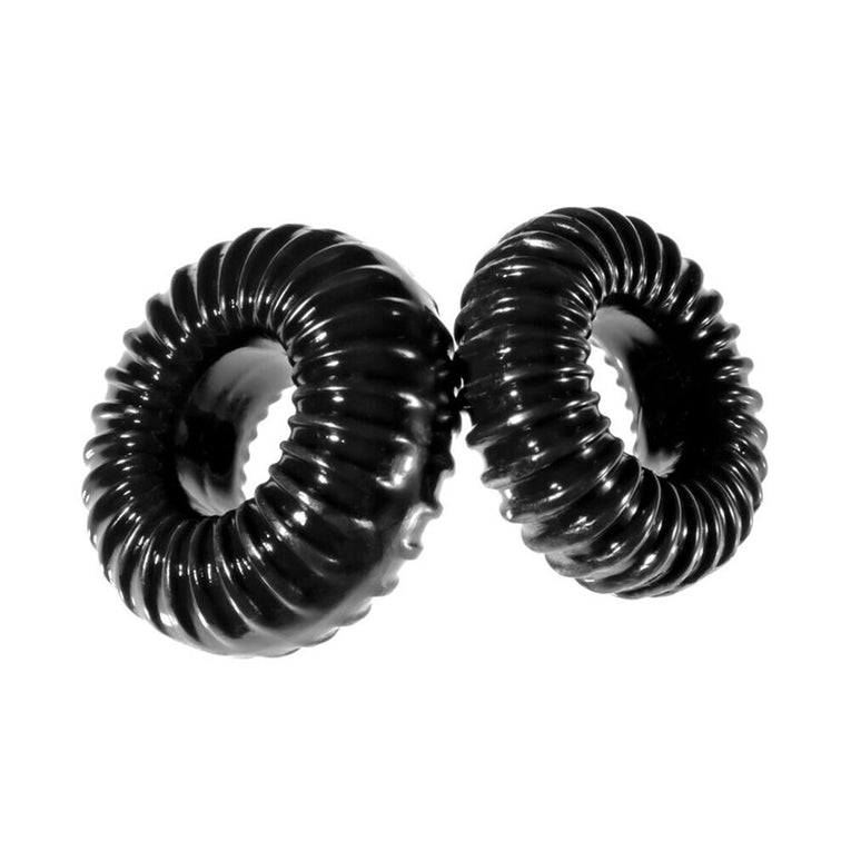 XPlay Gear Slim Ribbed Cock Rings (2 Pack) for Perfect Fit