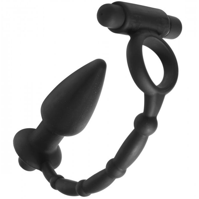 Dual Function Vibrating Cock Ring and Anal Plug - Viaticus