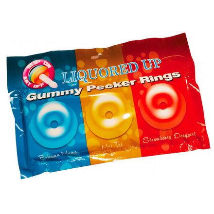Gummy Pecker Cock Rings with Alcohol