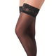 Lacy Black HoldUp Stockings with Floral Trim