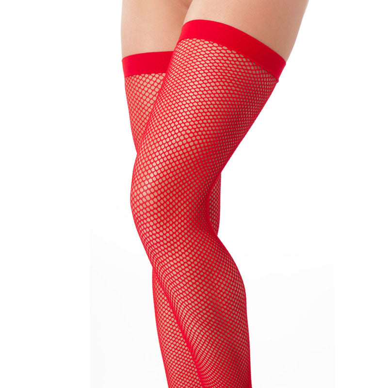 Red Fishnet Stockings with a Sexy Twist.