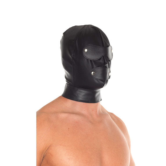 Detachable Blinker Leather Full-Face Mask