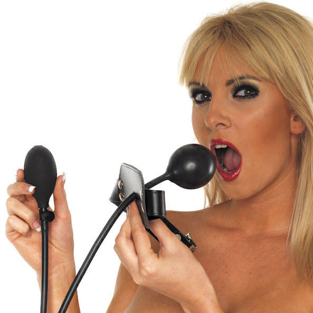 Inflatable Leather Gag for BDSM Play.
