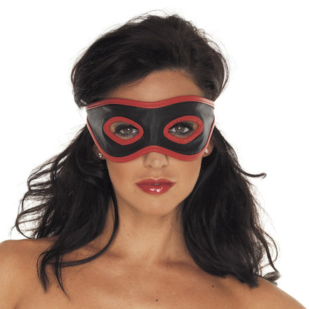 Leather Mask in Red and Black.